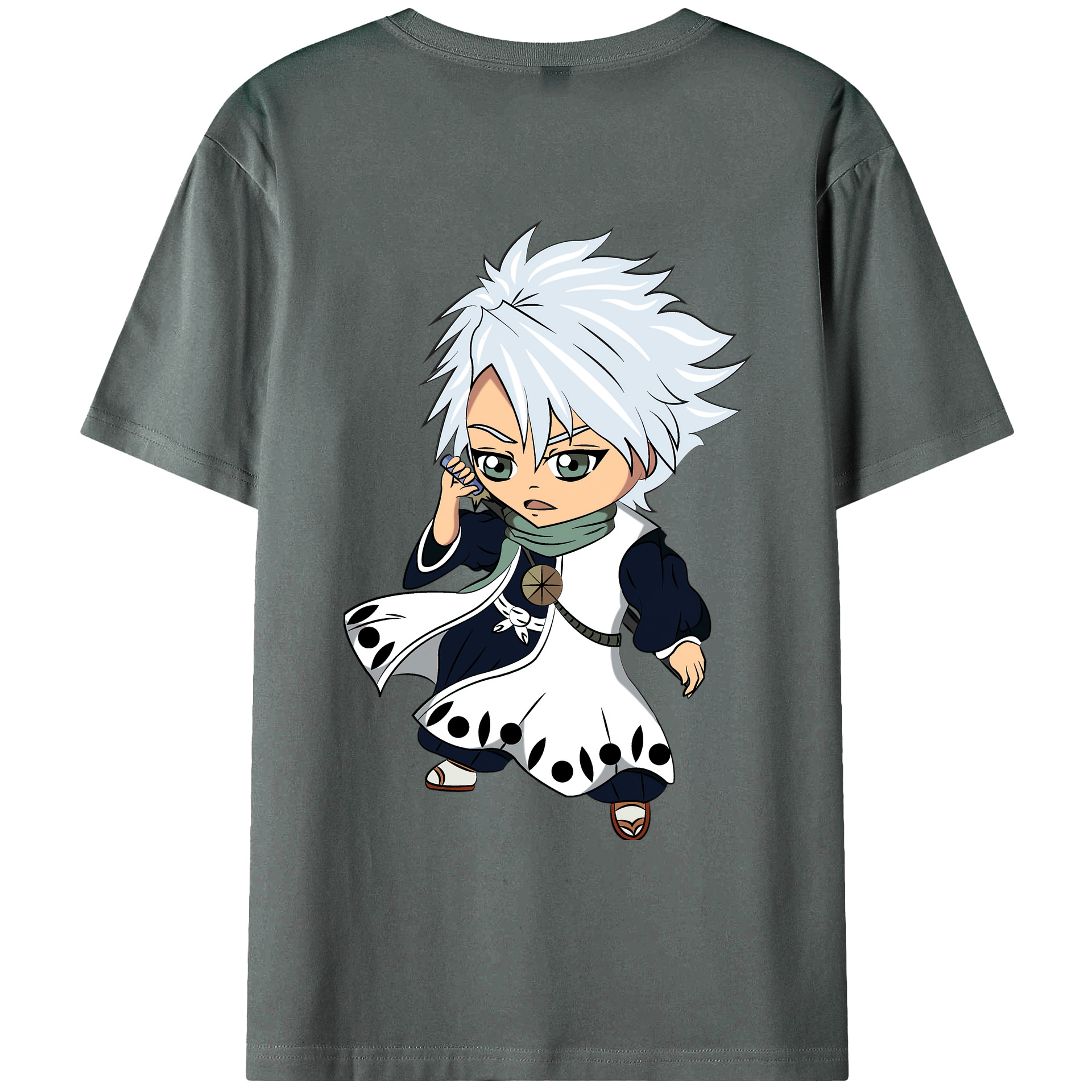 （画像用） ブリーチ 日番谷冬獅郎（ひつがや とうしろう） BLEACH Hitsugaya Toushirou 綿100％ メンズ半袖Tシャツ（バックプリント） 通気性